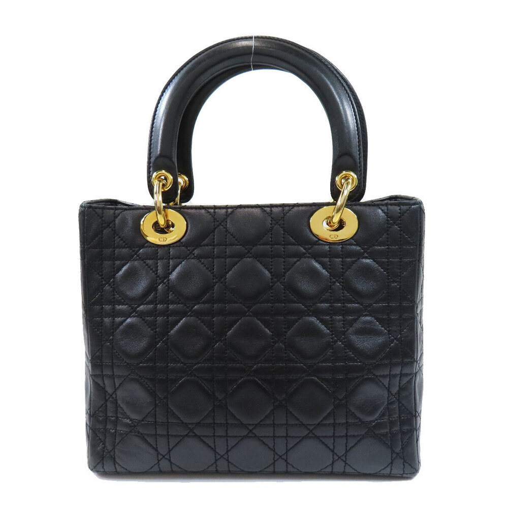 Dior lambskin Black Christian handbag Lady  2way